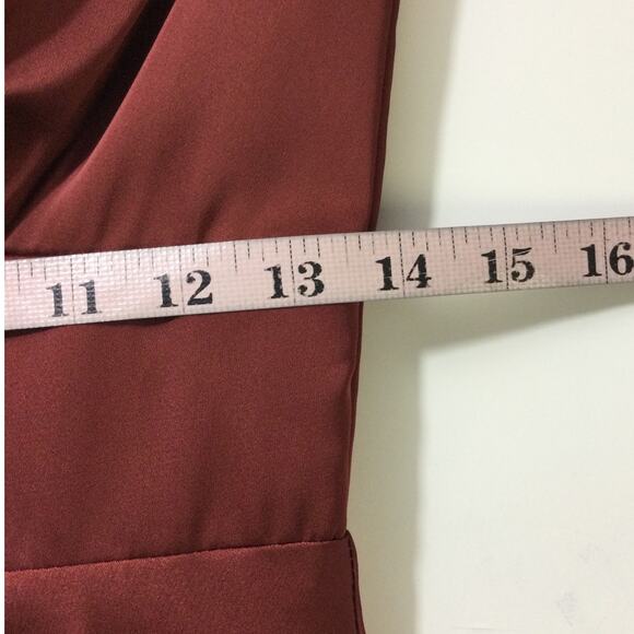 AW BRIDAL SZ 4 S burgundy April wedding guest cocktail party maxi dress NEW B21 - Picture 7 of 9